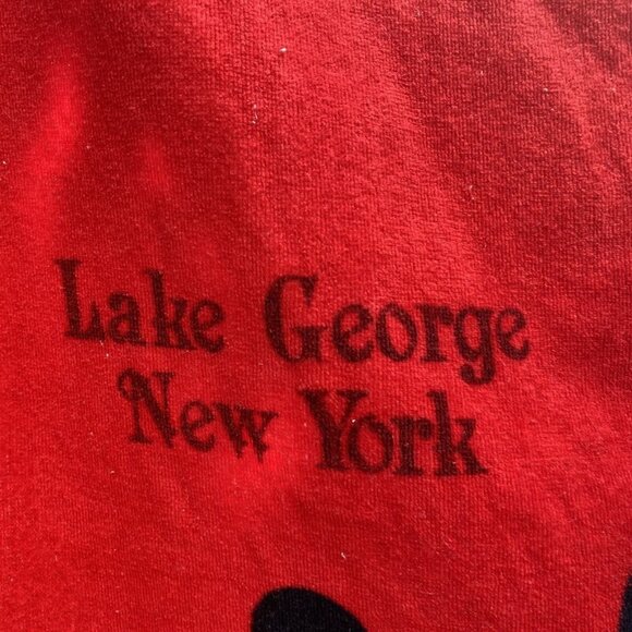 Vintage Sherry of Miami Beach Towel Mickey Mouse Disney Black Red Lake George NY - Picture 2 of 7